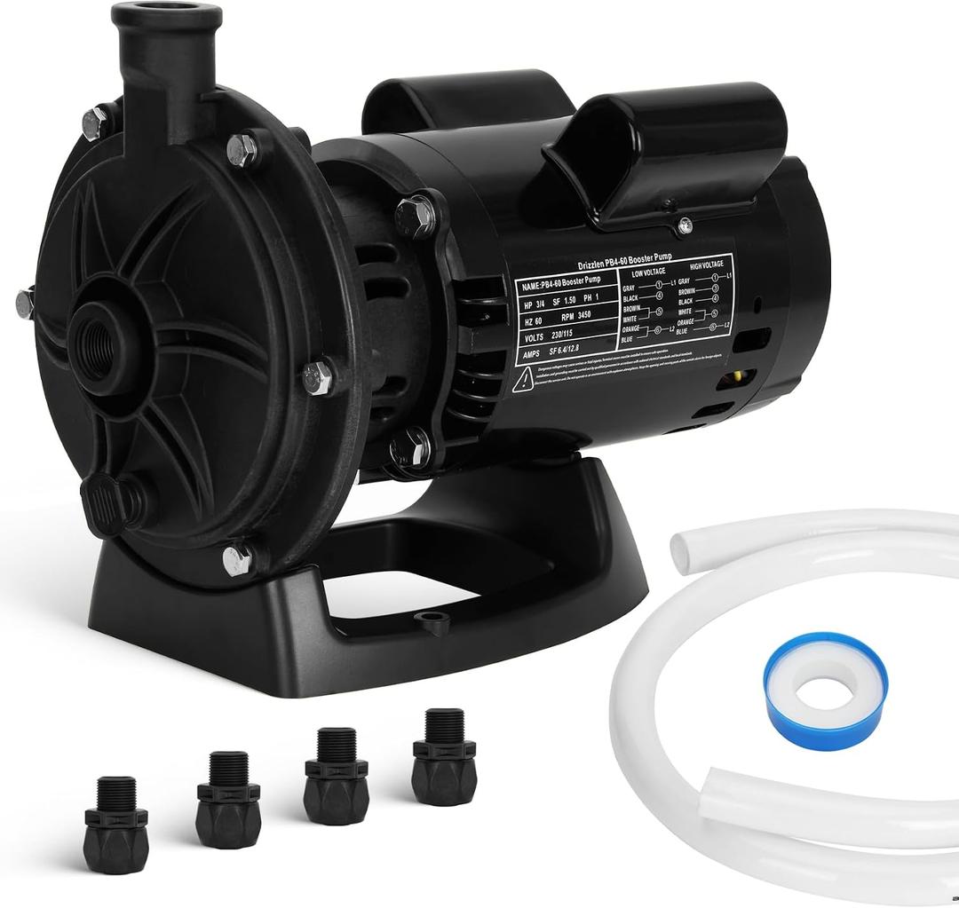 Upgraded 1HP Pool Booster Pump, Anti-Leak PB4-60 Replacement for Polaris 180-480, Dual Capacitor & 1600GPM Flow, 115V/230V Dual Voltage