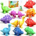 Numbers Matching Game 10 Pcs,123 Counting Dinosaur Toy Montessori Learning Toys for 12 Months Toddlers Kids Ages 1 2 3 4 5 Years Old, Mathematics Educational Preschool Fine Motor Skill Dinosaur Set