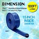 Pool Backwash Hose 1-1/2" x 100 FT - Heavy Duty Layflat Sump Pump Hose, Weather and Burst Resistant PVC Discharge Hose with 2 Clamps for Water Transfer, Pool Drainage, Pool Drain