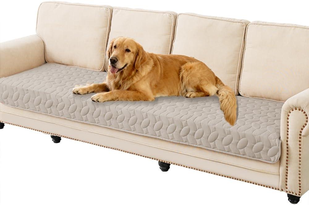 Ameritex Waterproof Pet Bed Cover Anti-Slip Dog Bed Blanket for Sofa and Furniture Waterproof New Pattern Design (Khaki, 30x90 Inch (Pack of 1))