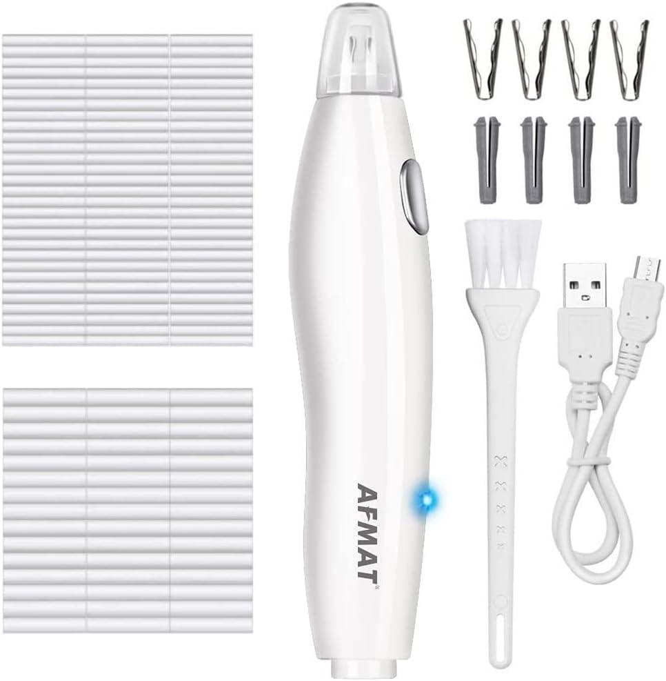 AFMAT Electric Eraser for Artists, 140 Eraser Refills, Rechargeable Electric Eraser for Drawing, Artist Eraser Rechargeable for Drafting, Painting, Sketching, Architectural Plans, Detailer Tool-White