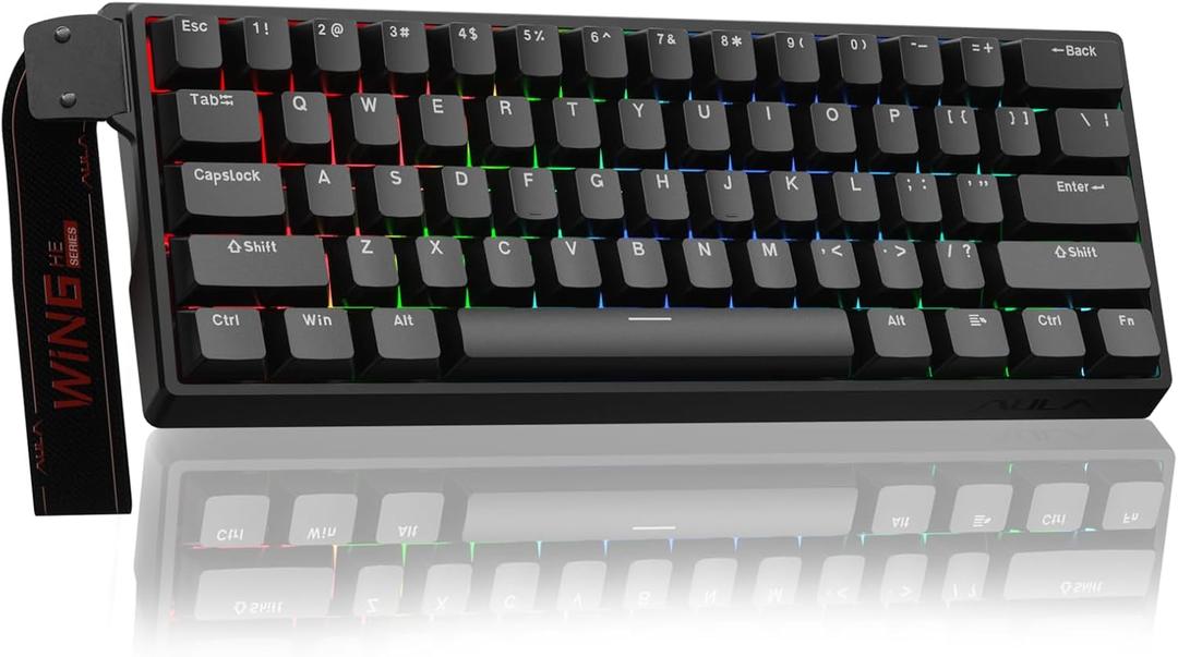 Aula WIN60 HE - 60% Mechanical Gaming Keyboard Wired, Magnetic Switch Hot Swappable, Adjustable Actuation Rapid Trigger Mode, 8000 Hz Polling Rate, RGB Small Keyboard 60 Percent Compact Design for PC (Black)