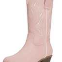 vodvob Kids Western Cowgirl Boots for Girls Pointed Toe Glitter Western Cowboy Boots Mid Calf Riding Shoes Little Kid/Big Kid, Size 2