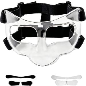 Nose Guard for Broken Nose Baseball Softball Basketball Face Mask Adjustable Face Shield Masks with Padding Nose Guard Protects Nose and Eye from Injury for Men and Women