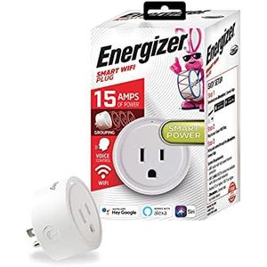 Energizer Connect Smart WiFi Plug, Mobile Connect App Enabled, Voice Controlled, Alexa, Echo, Siri, Hey Google Enabled, No Hub Required, Mini Outlet 15-Watt, 2.4GHz, ETL & FCC Certified