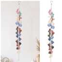 SNOWSTAR Macrame Hair Claw Clip Organizer with Rotating Hook and 20 Metal Rings,Hanging Hair Clip Holder and Storage for Women Girls,Claw Clips Hanger Home Decor for Wall,Door,Closet (White1PC)