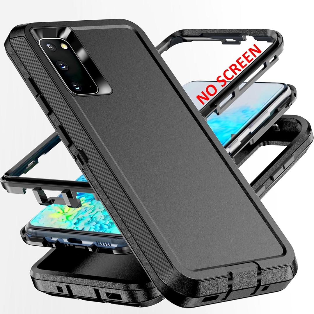 AYMECL for S20 Case,[Military Grade] 3 in 1 Full Body Shockproof Dust/Drop Proof Heavy Duty Protection Cover,for Galaxy S20 5G 6.2 Inch,Black