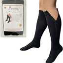 Presadee Closed Toe 15-20 mmHg Zipper Moderate Compression Leg Circulation Socks (Black, 5XL)