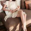 Women's Strappy Kitten Heel Flip Flop Sandals Thong Heeled Square Open Toe Low Heels for Dressy Casual Party Fashion, 6