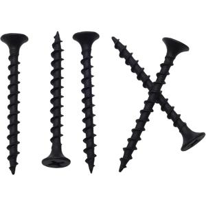 150pcs #6  1-5/8 inchs High Hardness Drywall Screws, Black, Coarse Thread, Phillips Drive, Bugle Head, Black Wood Screws, Wood and More