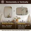 ANDY STAR 20x28 Black Bathroom Mirror, Oblong Vanity Mirror with Stainless Steel Metal Frame, Matte Black Mirror for Over Sink, Modern Anti Rust Wall Mounted