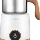 AMZCHEF 8-IN-1 Milk Frother and Steamer 550 Watts, 21 oz Split Stainless Steel Automatic Steamer, Milk's Warmer for Latte, Cappuccino, Hot and Cold Froth, Heated Milk, Hot Chocolate, Baby Food