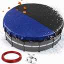 Pool Cover for 24FT Above Ground Pools,Reinforced 3-Layer Pool Winter Cover