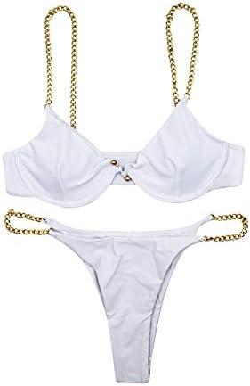 AIBEARTY Women's Sexy Metal Chain Strap Bikini Set 2 Piece Swimsuit Bathing Suit, L AIBEARTY Women's Sexy Metal Chain Strap Bikini Set 2 Piece Swimsuit Bathing Suit, L