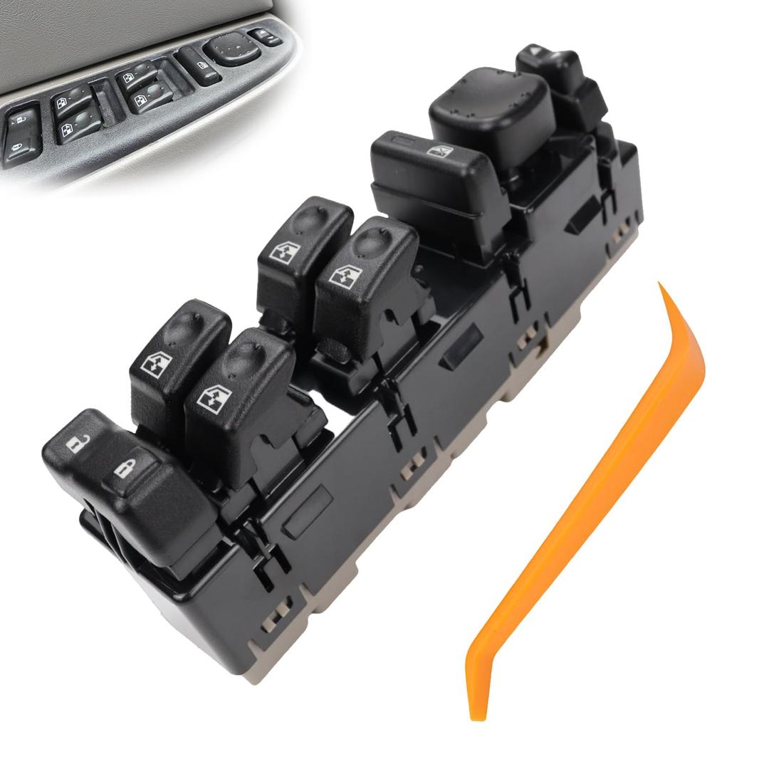 Flecto Master Power Window Switch Driver Side 15883323 with Door Lock Compatible with 2003-2007 Chevy Silverado, GMC Sierra Yukon Cadillac Escalade, Replace DWS-220 901-075