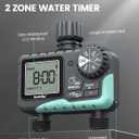 RAINPOINT Sprinkler Timer 2 Outlet, Water Timer for Garden Hose, Programmable Drip Irrigation for Yard Outdoor Watering, Rain Delay/Manual/Automatic System Controller 2.5" LCD, V2