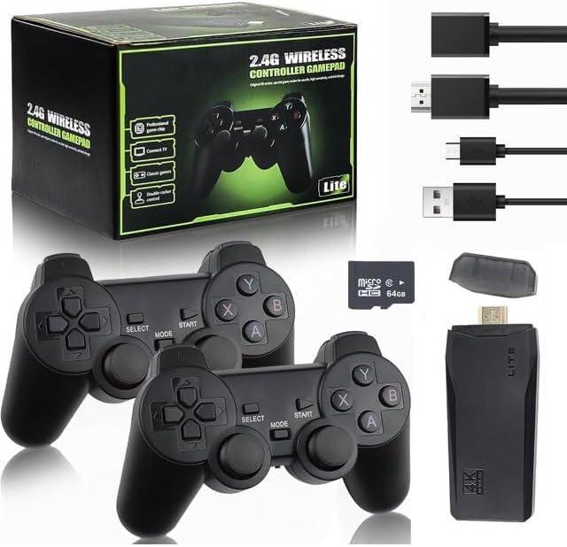 Wireless Retro Game Console,Retro Gaming Dongle,Plug & Play Video TV Games Dongle Within 20000+ Games Built-in, 9 Classic Emulators, 4K HD Nostalgia Game for TV, Dual Wireless Control