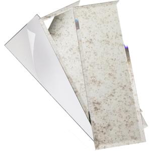 Diflart Peel and Stick Mirror Backsplash, Light Antique, 3x10 Inch, Beveled Mirror Subway Kitchen Bar Wall Tile (5 Sq.ft, 24 Pcs)