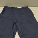 luvamia Bermuda Shorts for Women Knee Length High Waisted Cotton Elastic Waist Summer Dressy Casual Long Chino Shorts (Blue, XL)