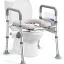 Heavy Duty Raised Toilet Seat with Handles for Senior, 400 lbs
Adjustable Height & Width, Aluminum Reinforced Frame, Padded Seat, Handicap Elevated Toilet Seat Riser, Fit Most Toilets