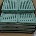 SNSLXH 5 Pack Stackable Closet Organizer Box, Multifunctional & Foldable Closet Storage Basket for Bathroom Kitchen Laundry Room Wardrobe Storage, Space-Saving Clothes Storage Drawer Organizer, Green