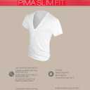 2(X)IST Men's Pima Cotton Slim Fit Deep V-Neck T-Shirt (White)