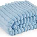 Bedsure GentleSoft Blue Fleece Blanket for Couch - Cozy Soft Blankets for Women, Cute Small Throws for Girls, Spring Decorations for Home, Light Blue, 50x60 Inches