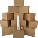 Bigger Boxes Smart Moving Kit #1, Moving Boxes & Supplies, 1 to 2 bedroom Kit, Medium & Large Boxes, 60 Moving Labels, Packing Paper & Packing Tape, Apartment Moving Kit