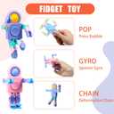 Hanaive 24 Pcs Robot Fidget Spinners for Kids Transformable Fingertip Gyro Chain Toy Deformable DIY Stress Relief Fidget Sensory Toys Adults Piata Goodie Bag Stuffers Valentine Party Favors Gift