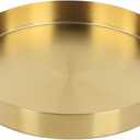 Round Gold Tray, Dedoot Decorative Tray Small - 7.8inch Stainless Steel Metal Tray Organizer Storage Organizer Vanity Trays for Jewelry Cosmetics Coffee Tea Candle, Bathroom Plate Kitchen Tableware