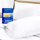 THREAD SPREAD 100% Egyptian Cotton Pillow Cases King - 1000 Thread Count White King Pillow Cases Set of 2, Soft Cooling & Breathable Extra Long Staple Sateen Weave Cotton Pillowcases for King Pillows (King Pillowcases, Bright White)