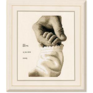 Vervaco Birth Record Counted Cross Stitch Kit 7.2"X9.6"-Baby Love On Ecru (18 Count)