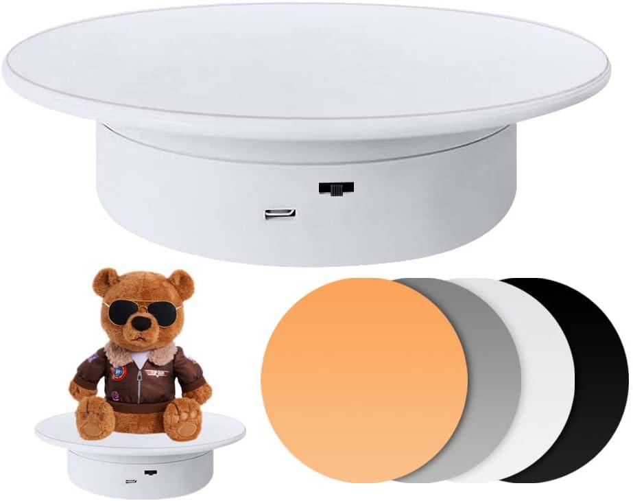 cexuw Display 360 Degree Electric Turntable,for Small Product Display, 7.87in Diameter product photography turntable