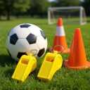 Kole Imports Whistles 2 Pack Plastic Sports  Loud Safety Whistles with Lanyard for Coaches, Referees, Teachers, Outdoor Hiking, Camping & Emergency Use