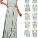 GORAIS Women Infinity Dress for Bridesmaid Long Evening Maxi Wrap Dresses Convertible Prom Wedding Gown (One Size, Sage Green)