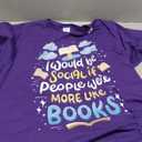 Funny Book Reading Lover Quote "I Would Be Social" Reader T-Shirt Size 3XL