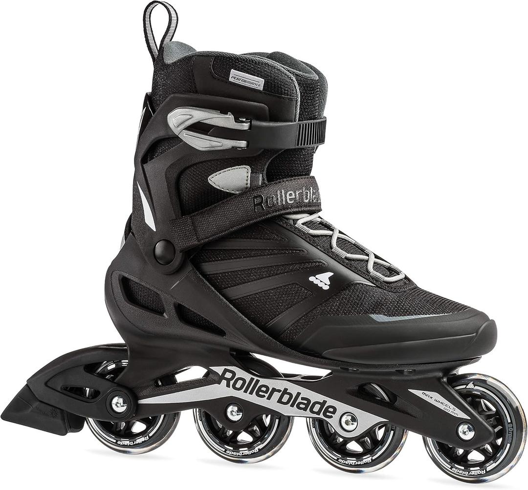 Rollerblade Zetrablade Men's Adult Fitness Inline Skate, Black and Silver size 8