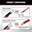 4 AWG Battery Cable 6FT 4 Gauge Pure Copper Battery Inverter Cables with 3/8 in Lugs Both Ends Power Inverter Wire Set for Automotive Solar Power Inverter Marine Boat RV Car Motorcycle (6FT)