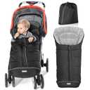 Orzbow Warm Bunting Bag Universal, Stroller Sleeping Bag Cold Weather, Waterproof Toddler Footmuff (Black, Large)