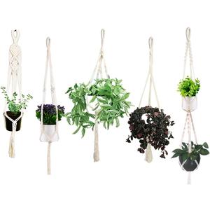 5 Packs Plant Hangers Indoor, Macrame Plant Hangers, Indoor Plant Hangers, Indoor Planter, Wall Plant Hanger, Hanging Planters for Indoor Plants, Hanging Planters for Outdoor Plants, Plant Lover Gifts