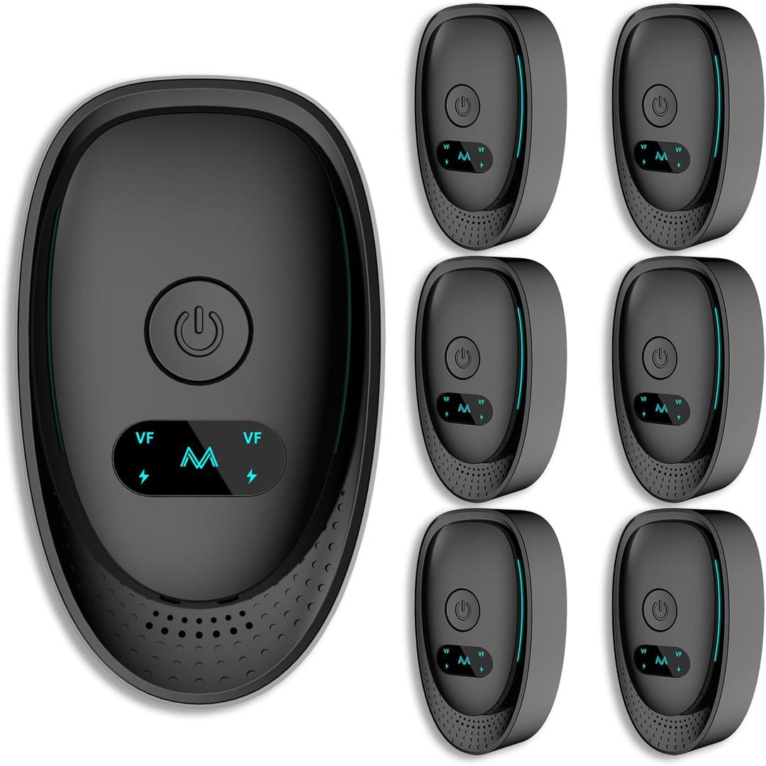2025 Ultrasonic Pest Repeller Plug-in, Pest Control Indoor Mouse & Roach Deterrent, Variable-Frequency, Low-Noise, Pet-Friendly, Night-Light, 6 Pack for Home Kitchen Garage Office
