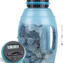 X-Large Piggy Bank for Adults, Vcertcpl Digital Counting Bank with LCD Counter, 2.8L Capacity Coin Bank Money Jar, Designed for All US Coins (Blue2)