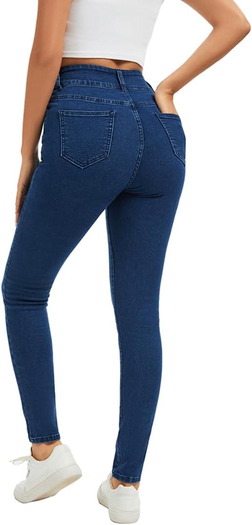 Jeggings for Women Tummy Control High Waisted Stretchy Jeans Skinny Jean Leggings Denim with Pockets Trendy Casual (Small)