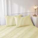 JIYUAN Standard Size Pillowcases, Set of 2-100% Washed Cotton with Envelope Closure, Linen-Like Textured, Soft, Breathable & Durable for All Seasons,Solid Light Yellow
