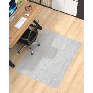 Blvornl Office Chair Mat for Hardwood Floor, 35.4"*47.2" Desk Computer Chair Mat for Hard Wood, Large Anti-Slip Hard Floor Protector, PVC Mat Desk Rug for Office and Home Silver Grey