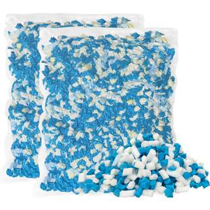10 LBS Shredded Gel Memory Foam Filling, Comfortable and Soft Bean Bag Chair Filler, Memory Foam Stuffing for Cooling Pillow, Beanbag, Stuffed Animal, Dog Bed, Couch Cushion (Blue White)
