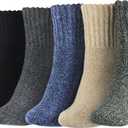 BenSorts Women's Winter Boots Socks Thick Warm Cozy Crew Socks Solid Color Gifts, Medium