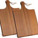 AIDEA Wood Cutting Board Large Charcuterie Board with Handle(17"x11") 2Pack Dark Brown