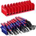 WORKPRO 2-Pack Plier Organizer Rack, Pliers Holder and Cutter Organizers with Non-Slip Rubber Base, 20-Slot Tool Box Organizer, Tool Drawer Organizer, Tool Storage, Plier Rack (Pliers Not Included) (Blue &Red)