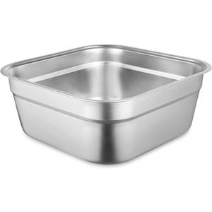 yeesport Stainless Steel Washing Up Bowl, MultiPurpose Dish Tub for Sink, Large Square Container for Kitchen, Vegetable Washing Basin, Durable Dishpan for Home